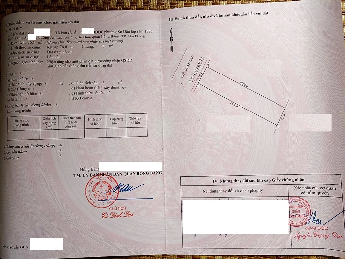 BÁN NHÀ MẶT ĐƯỜNG AN LẠC – SỞ DẦU – HỒNG BÀNG – HẢI PHÒNG